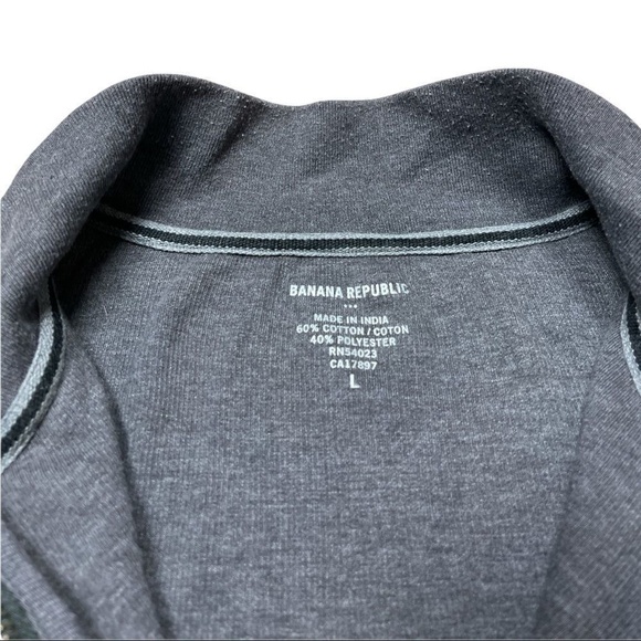 Banana Republic Pullover Mens Large L Gray 1/4 Zip Long Sleeve Mock Neck Sweater - Picture 4 of 4